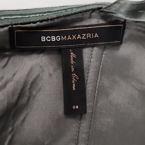 BCBGMAXAZRIA Women's Cocktail Strapless Bustier Pleated Dress Metallic Size 8 - Picture 10 of 16